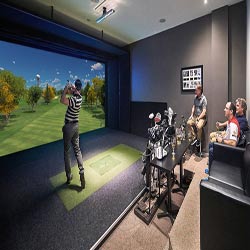 Residential installation of golf simulator