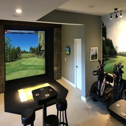 Residential installation of golf simulator