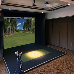 Commercial installation of golf simulator